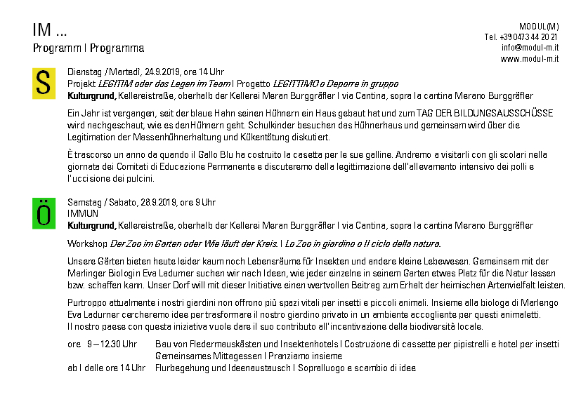 2019 MODUL (M), Einladung 3b